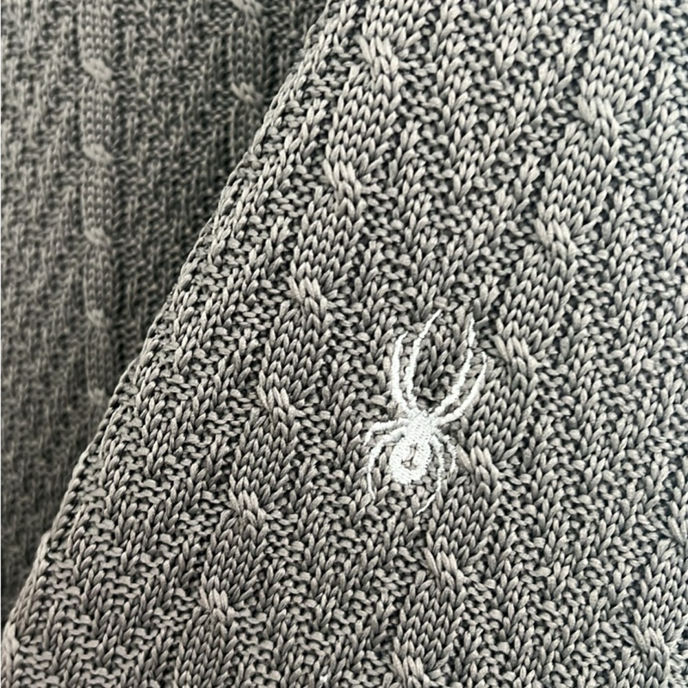 Spyder Gray Knit Sweater with Ribbed Pattern